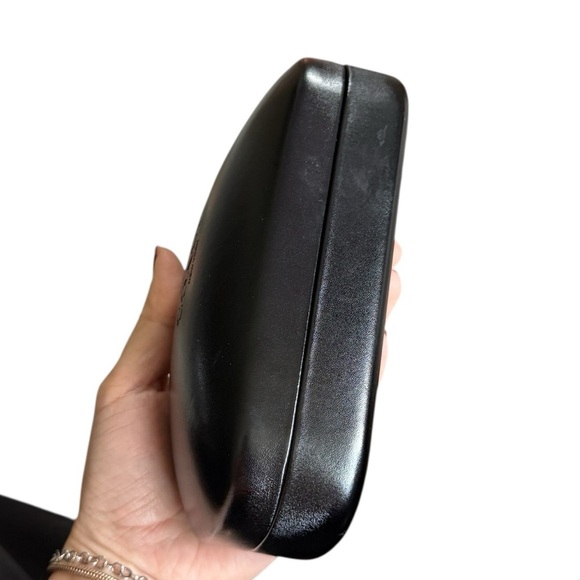 Coach Sunglass Case Hard Clamshell Black Eyeglass Case Embossed Logo - Picture 4 of 7